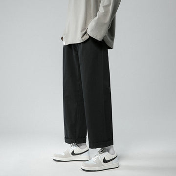 Legible Men's Pants Retro Ankle Length Casual Cotton Pant Male Elastic Waist Loose Pant Man aidase-shop